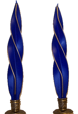 Feather Twist with Gold in Blue